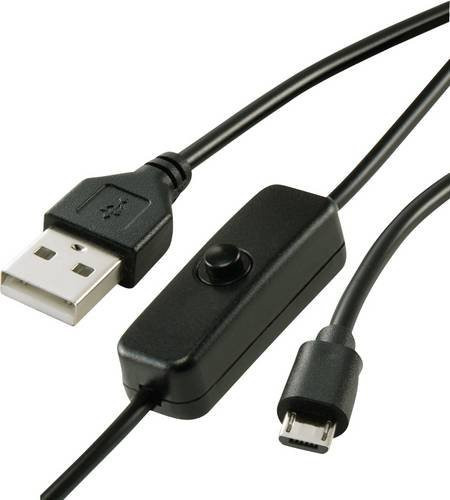 Renkforce USB 2.0 Kabel Schwarz mit USB-A auf Micro-USB Stecker, Länge: 1,00 m - Bild 1