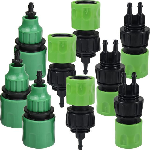 KESLA Kunststoff-Schlauchverbinder Set für Garten-Tropfbewässerungssysteme, 5 Stück, Grün, 1/4 Zoll, 4/7 mm - Bild 1