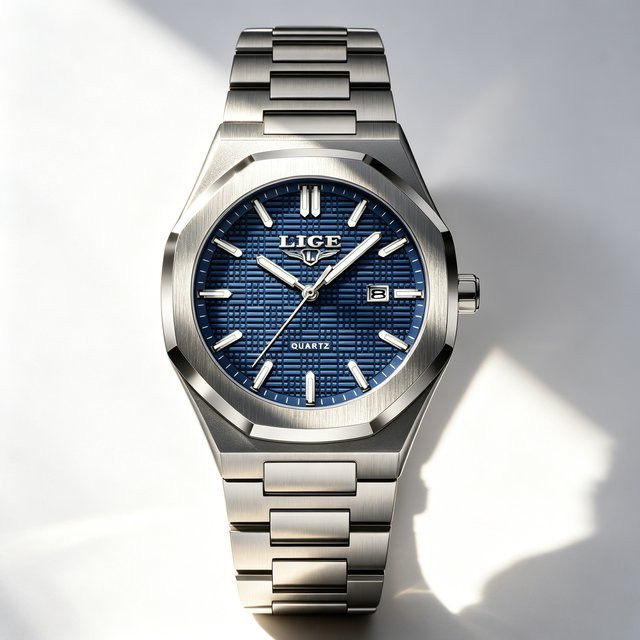 LIGE Armbanduhr Quarz, Edelstahl, Datum, Herren - Bild 1
