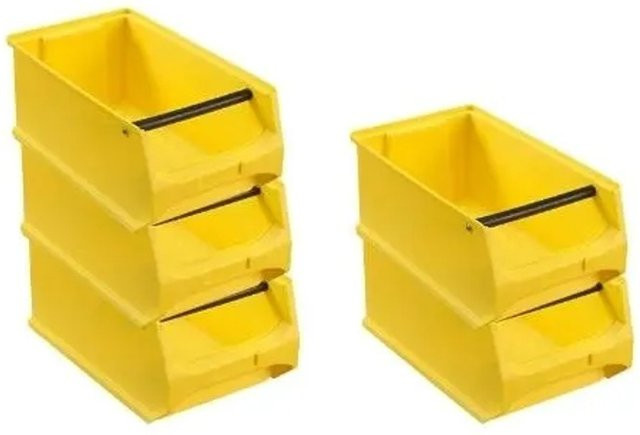 PROREGAL SparSet 5x Sichtlagerbox 4,1 mit Griffstange, Gelb, H x B x T: 15 x 20 x 35 cm, 7,2 Liter - Bild 1