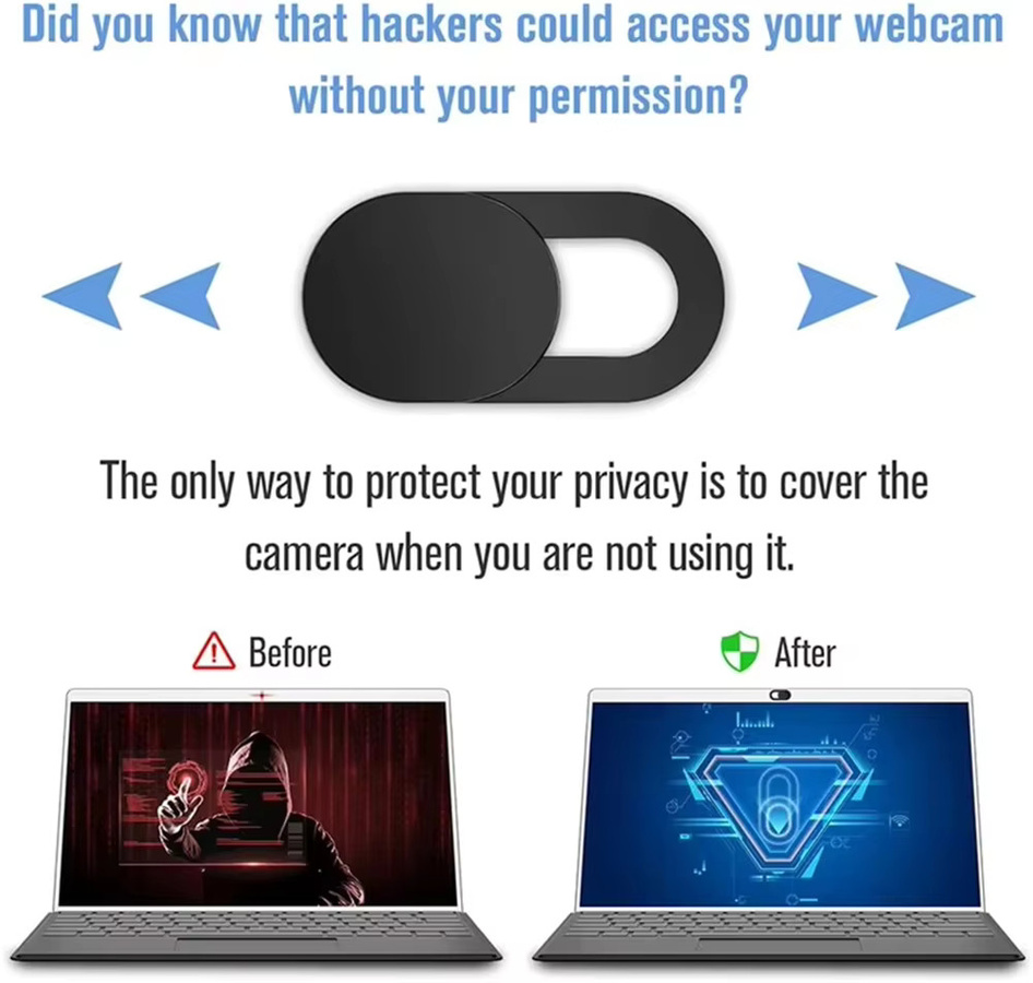 5 oder 10 Stück Webcam Abdeckung Schiebe Kamera Schutz Aufkleber für iPad, PC, Macbook, Tablet und Smartphone in Schwarz - Bild 5