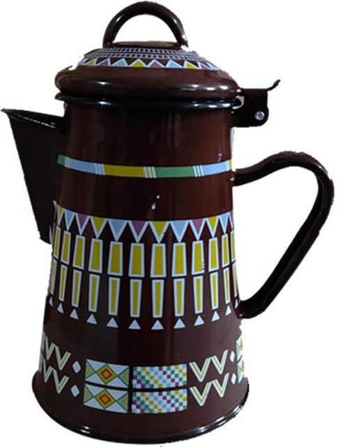 The BAY Eleganter Emaille-Kessel als Mehrzweck-Teekanne und Kaffeekanne in Braun - Bild 1