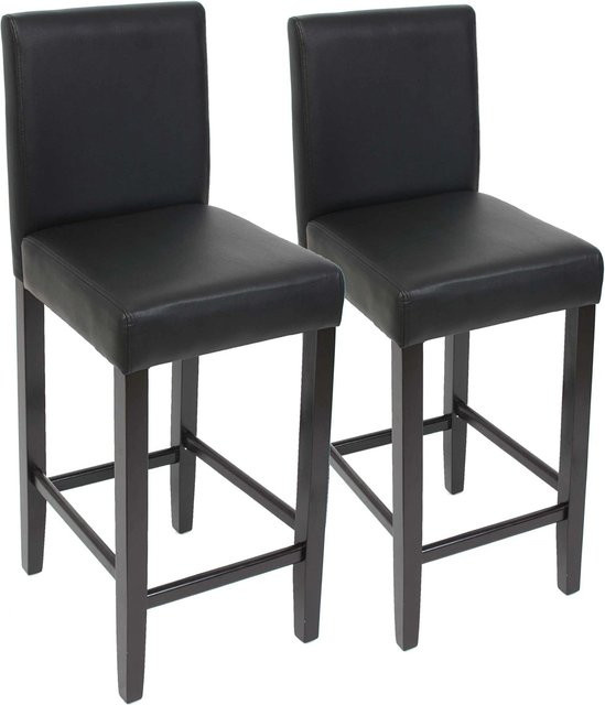 PROREGAL 2er-Set Barhocker gepolstert mit Lehne aus Kunstleder in Schwarz, Sitzhöhe: 74 cm - Bild 1