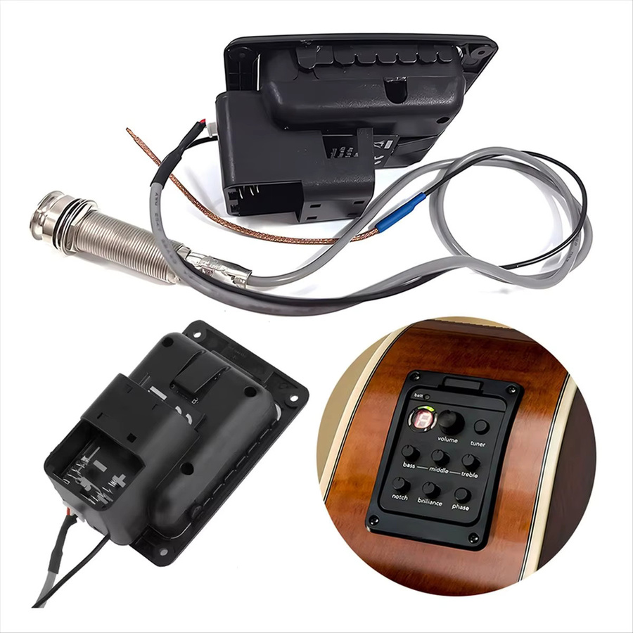 Presys+ 201 Akustikgitarren-EQ-Tuner mit Piezo-Tonabnehmer und 4-Band-Equalizer in Schwarz - Bild 4