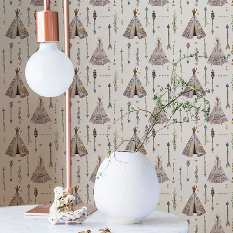 K&L Wall Art Vliestapete Kinder Tipi Zelt Indianer, mehrfarbig, matt - Bild 2