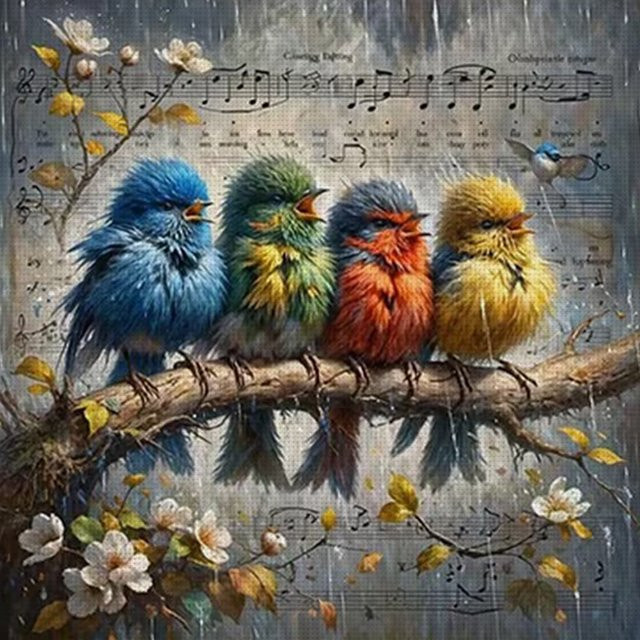 Nature's Melody Kreuzstich-Set zum Selbermachen, 11CT Stickerei in Multicolour, B/H: 36 x 36 cm - Bild 1