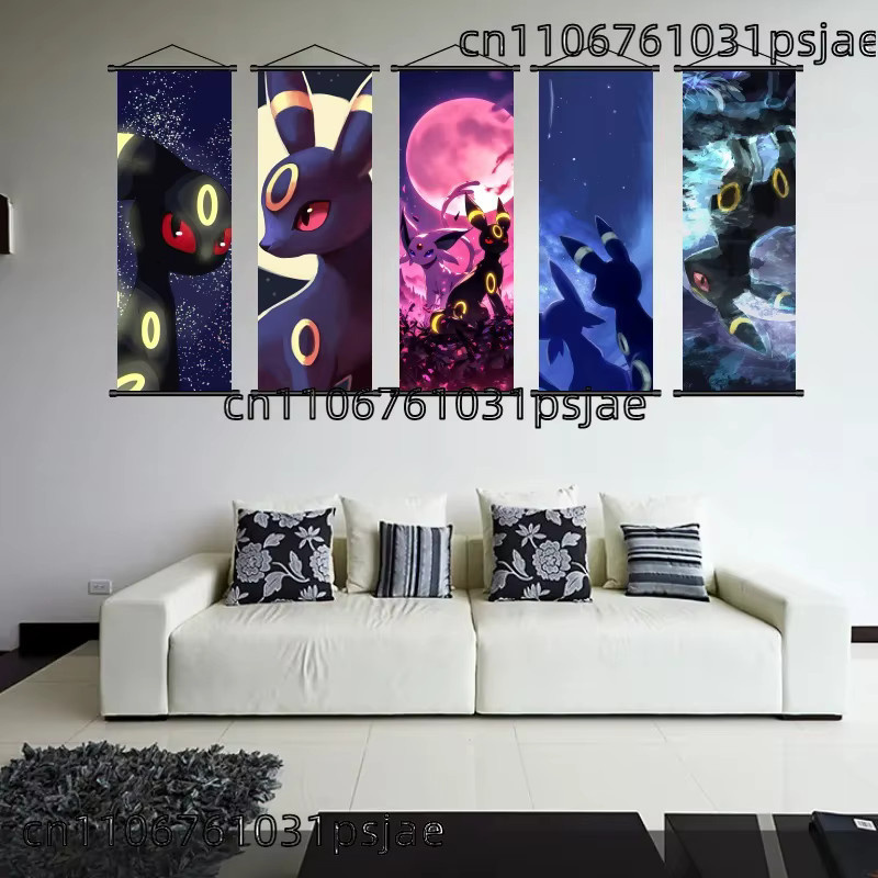 TAKARA TOMY Umbreon Pokémon Wandbehang als Textil-Scroll mit High-Res Motiv für dein Fanszimmer - Bild 2