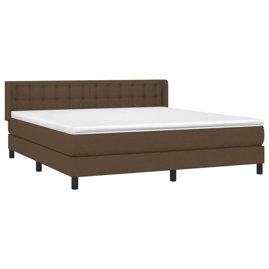 vidaXL Boxspringbett mit Matratze Dunkelbraun B/T/H: 180 x 200 x 183 cm - Bild 2
