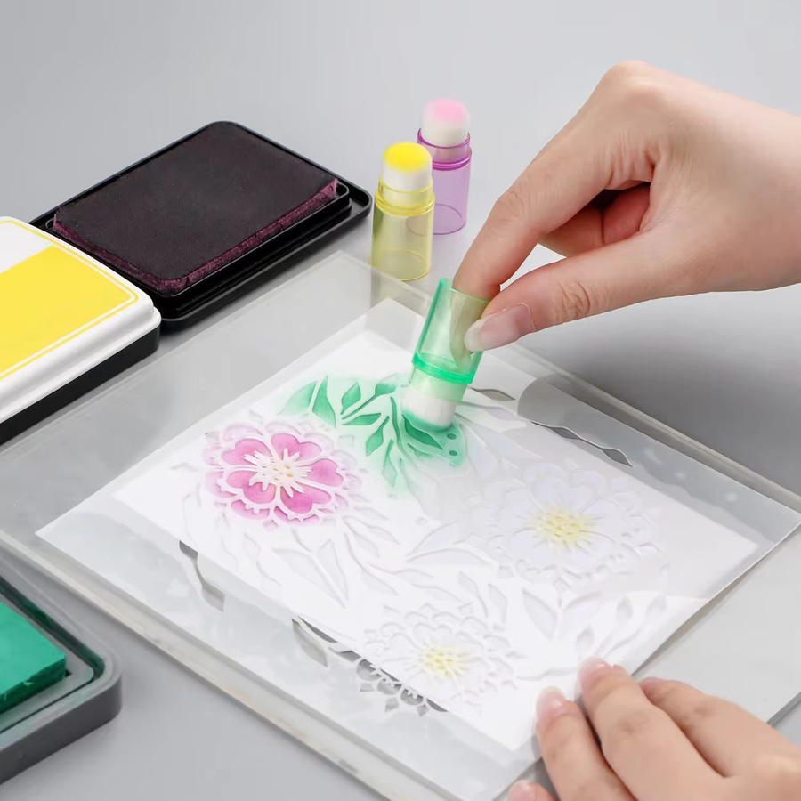 8 Stück stapelbare Mixer-Pinsel mit weichen Borsten in Multicolour für Malerei und Kartenherstellung - Bild 2