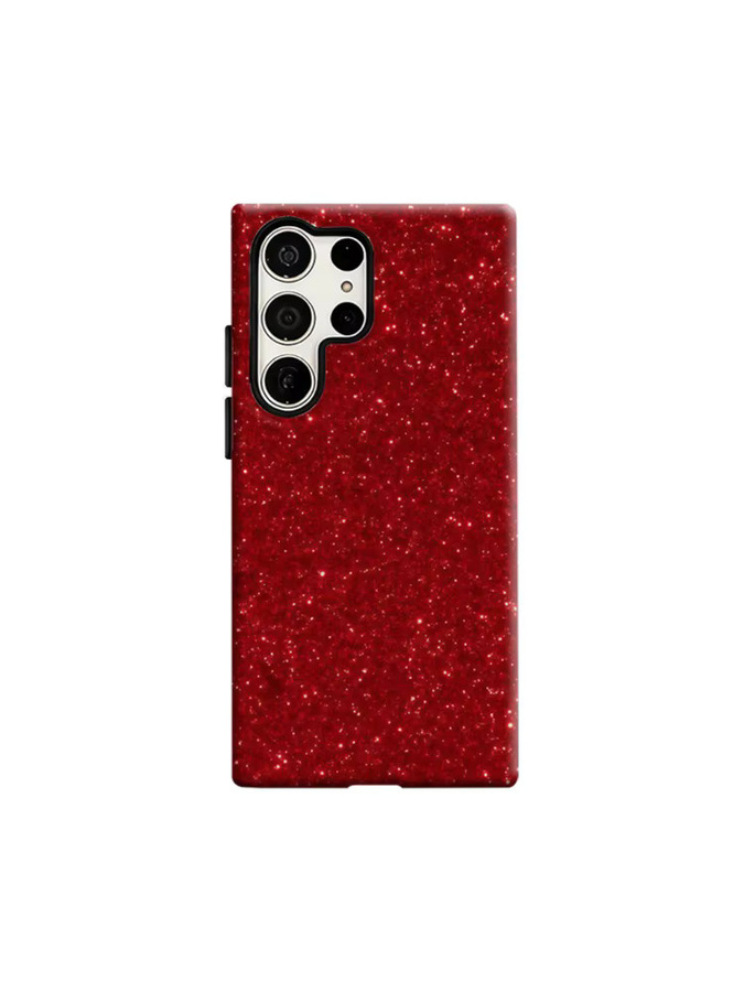 Stoßfeste doppellagige Handyhülle mit rotem Glitzer-Diamant-Design für Samsung Galaxy S25 Ultra, S24 und S23 Ultra Plus - Bild 3