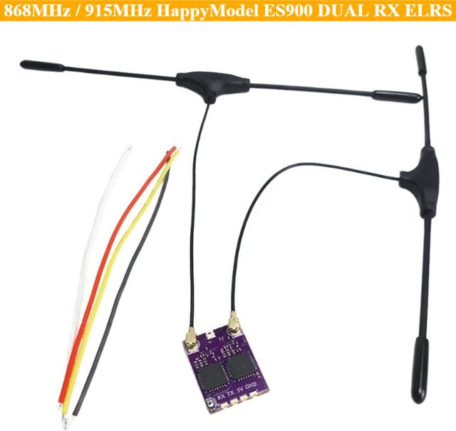 HappyModel ES900 DUAL RX ELRS Diversity-Empfängermodul mit integriertem TCXO für RC-Flugzeuge, FPV und Langstrecken-Drohnen (868MHz / 915MHz) - Bild 1