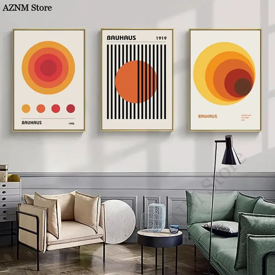Abstrakte Bauhaus Zitate Leinwand Poster von Potdemiel in Multicolor mit geometrischem Design und Typografie für deine Wandgestaltung - Bild 2