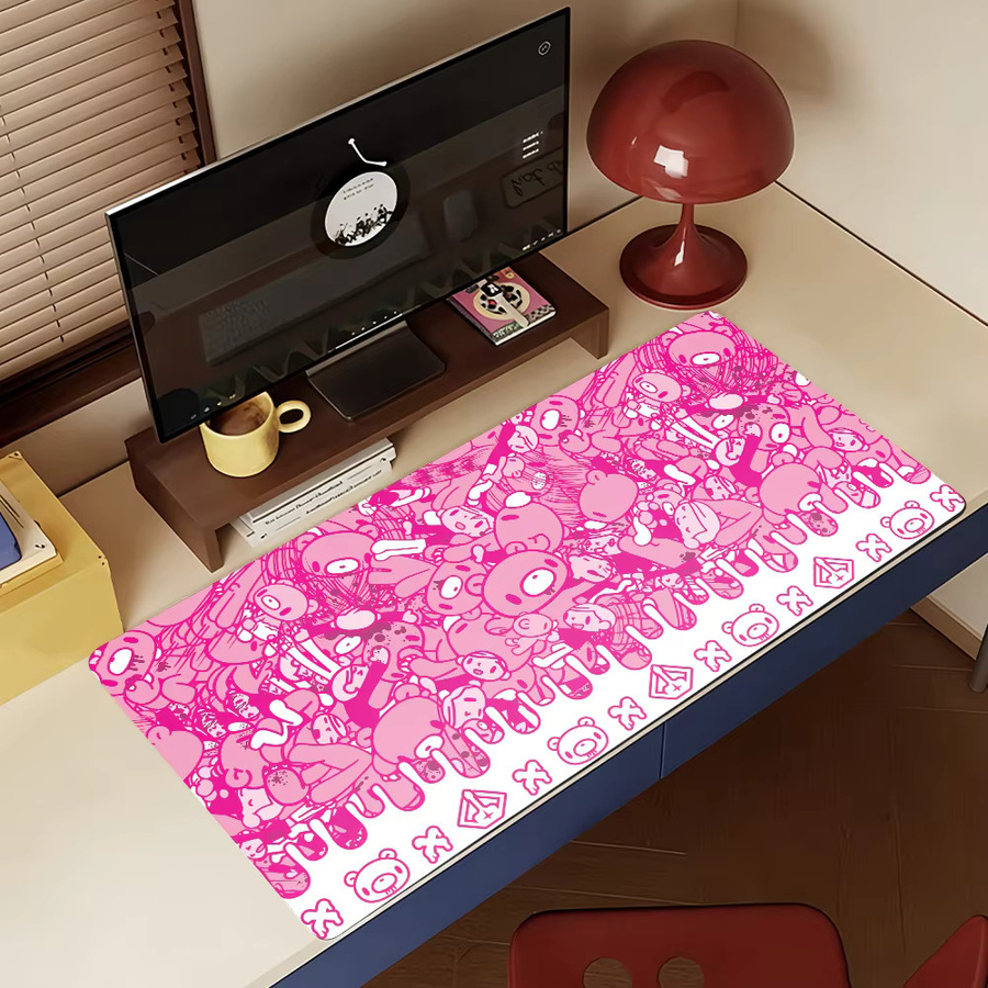 Cartoon G-Gloomy B-Bear-S Mauspad in Pink, rutschfeste Gamer-Computermatte für Schreibtisch und Laptop - Bild 4