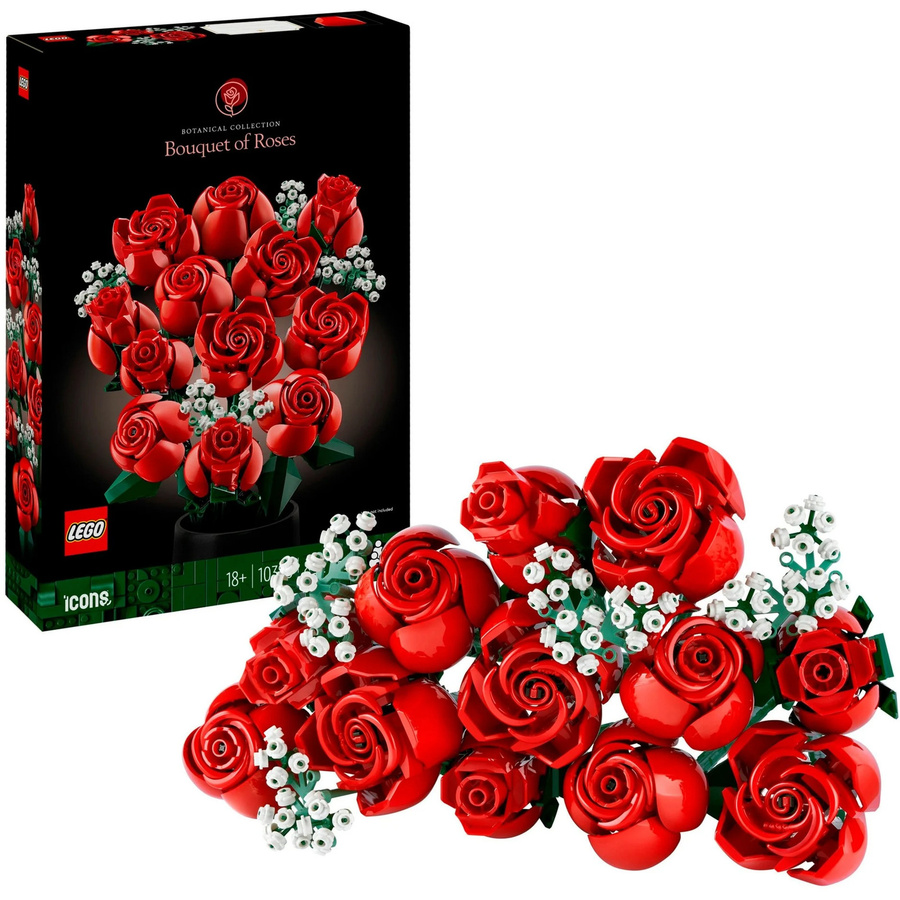 LEGO Icons Rosenstrauß 10328 – Florales Set in Rot, Grün und Weiß - Bild 1