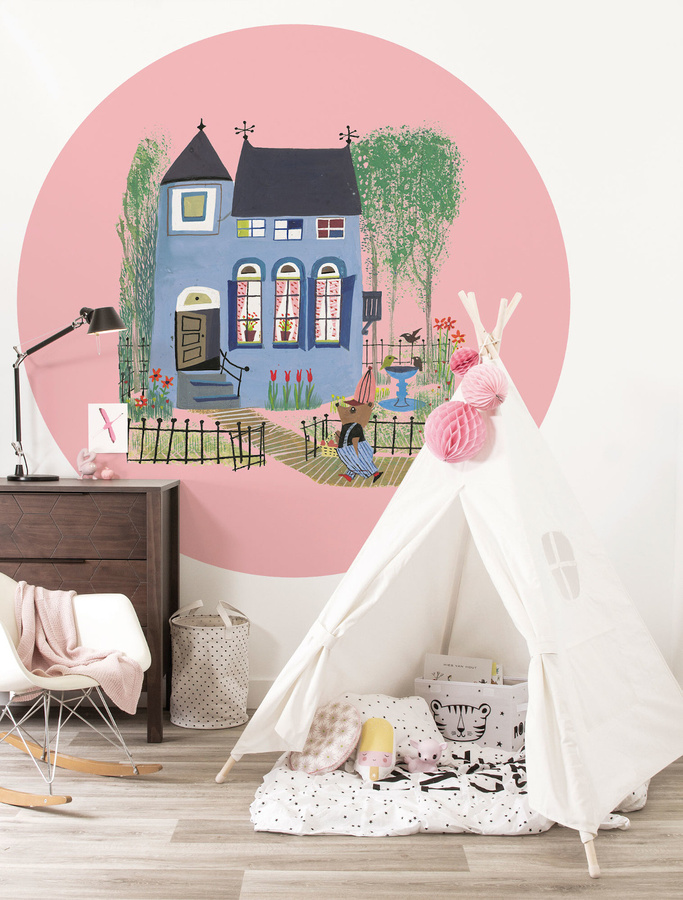 KEK Amsterdam Mural Bear Blue House Wandbild Multicolor Durchmesser: 190 cm - Bild 1