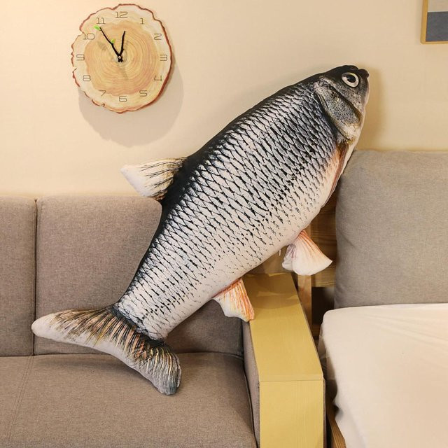 Binchi Fitness 3D Riesiges Weiches Fischkissen Karpfen, Plüschkissen, Stofftier, 100cm, ab 14 Jahren - Bild 1