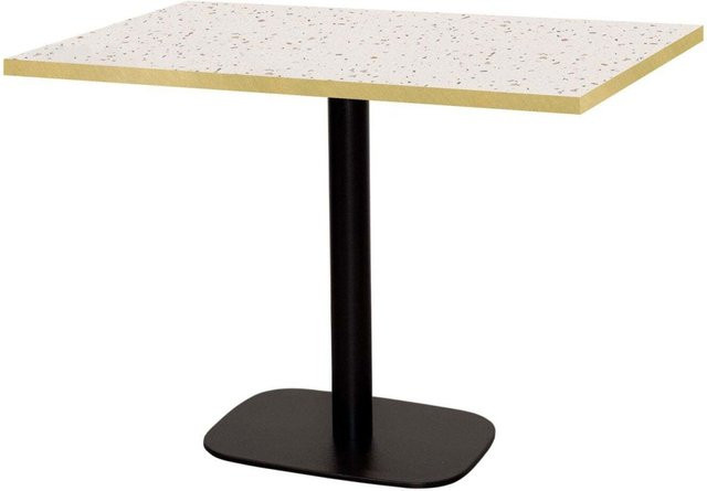 RestooTab Tisch Round rechteckig mit Terrazzo Platte und schwarzem Gestell, B/T/H: 120 x 70 x 75 cm - Bild 1