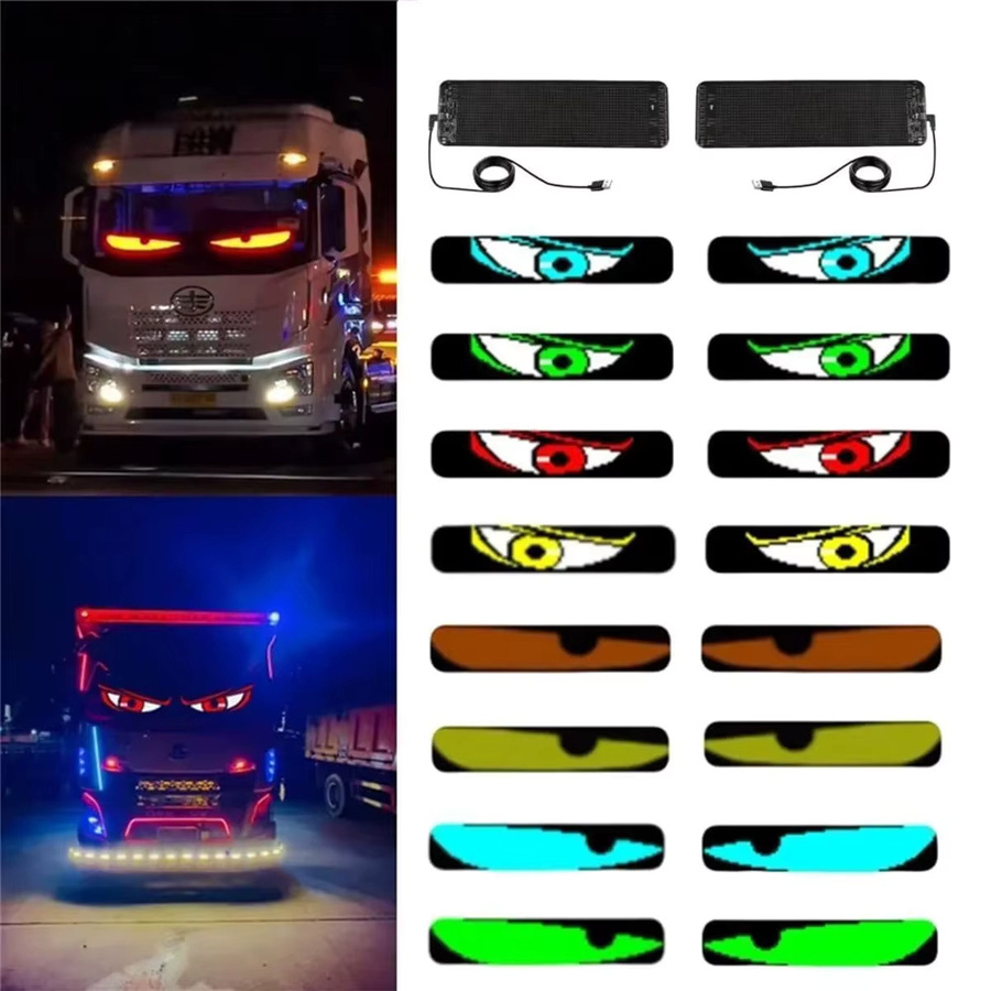 CHNAITEKE RGB LED Matrix Pixel Panel App Programmierbares Graffiti Scrolling Logo Licht für das Auto, Multicolour - Bild 3