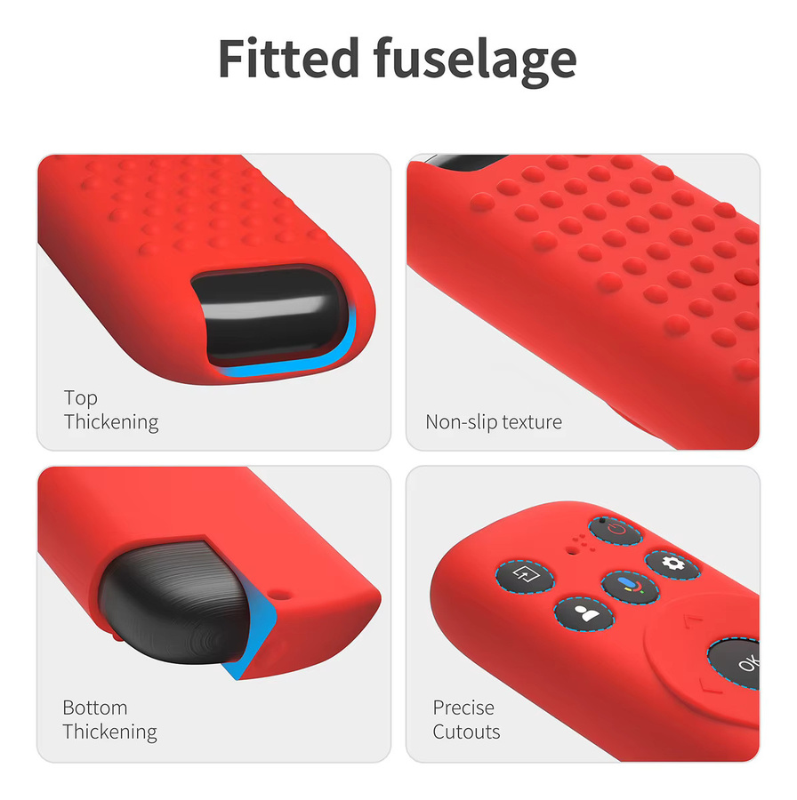 TCL Silikon Schutzhülle für Smart TV Fernbedienungen Modell RC813, RC923, FMB3, RC902V, FMR1, FMR4, FMR5 in Rot - Bild 4