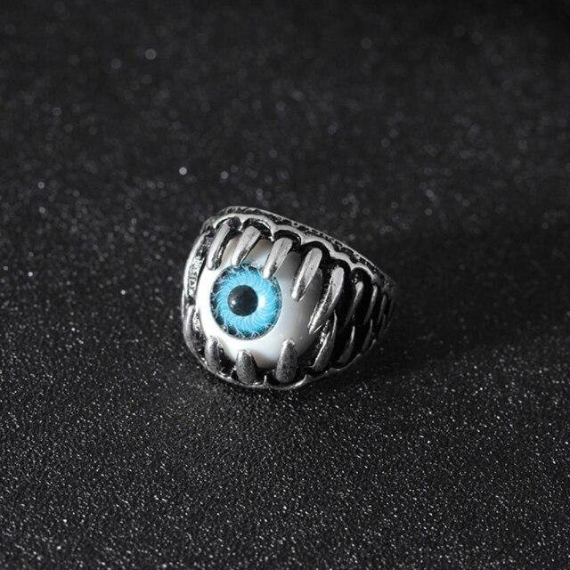 YIRAN Jewelry Statement-Ring, Silber, Blau, Kristall, Herren - Bild 1