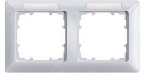 Siemens Schalterprogramm Delta 2fach Rahmen in Aluminium Metallic - Bild 1