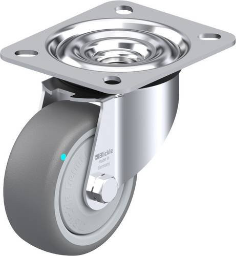 Blickle Lenkrolle LE-TPA 80KFD in Grau und Silber mit 80 mm Rad-Durchmesser und einer Tragfähigkeit von max. 100 kg - Bild 1