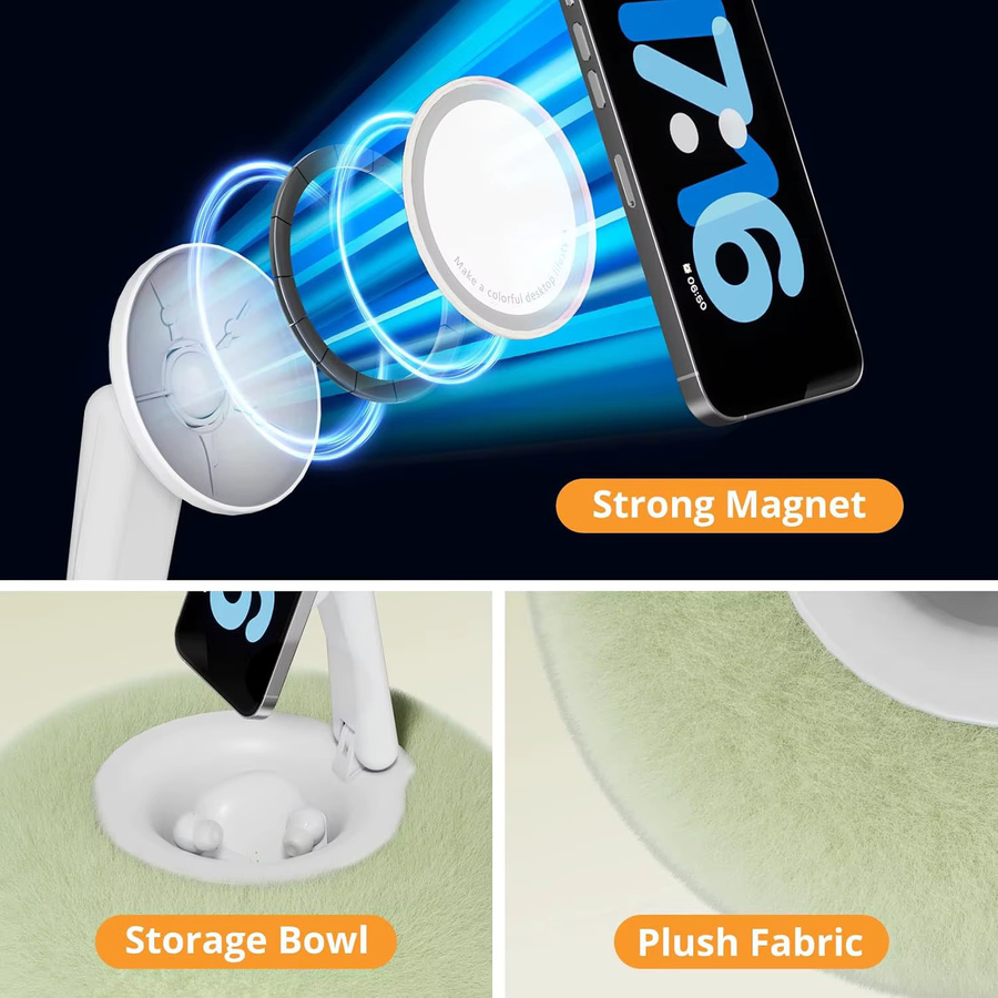 PMFVSKN Magnetischer Kissenständer in Grün für Kindle E-Book, 3,5-7-Zoll-Tablets und andere Geräte, verstellbarer Kissen-Telefonhalter zum Lesen im Bett - Bild 3