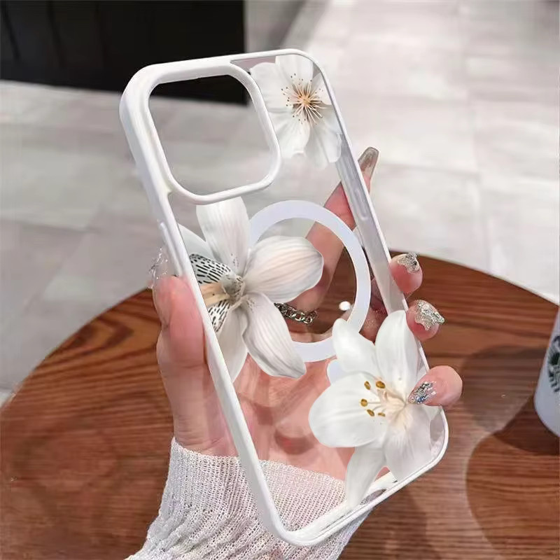Weiße Lilien Handyhülle mit magnetischer Abdeckung für Samsung Galaxy S26 Ultra S25 Plus S24 S23 FE 5G A17 A37 A57 A56 A55 A54 A07 A36 A26 A16 - Bild 3