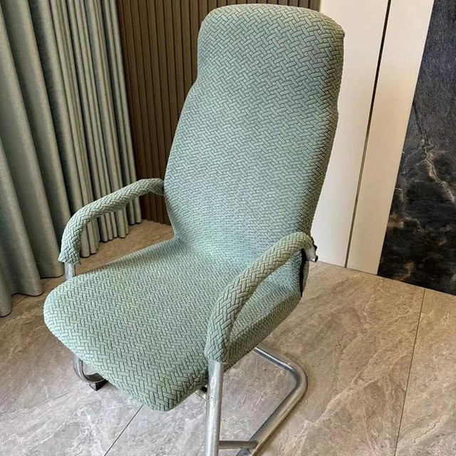 Bestbags Stretch Spandex Sesselbezug in Grün mit Retro-Textur für Büro- und Drehstühle, Größe XL - Bild 1