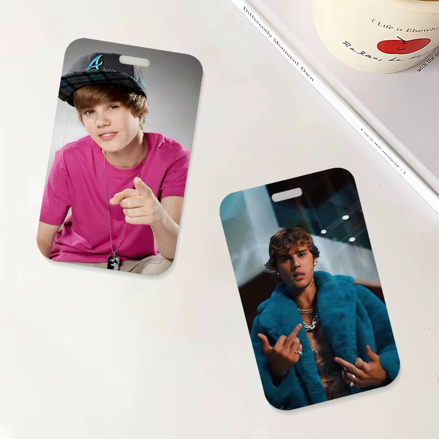 Singer J-Justin B-Bieber Ausweishalter mit Umhängeband für Büro und Schule, Multicolour - Bild 4