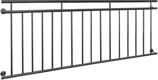 ECD Germany Französischer Balkon aus Stahl mit 16 Füllstäben, Anthrazit, B: 225 cm, H: 90 cm - Bild 1