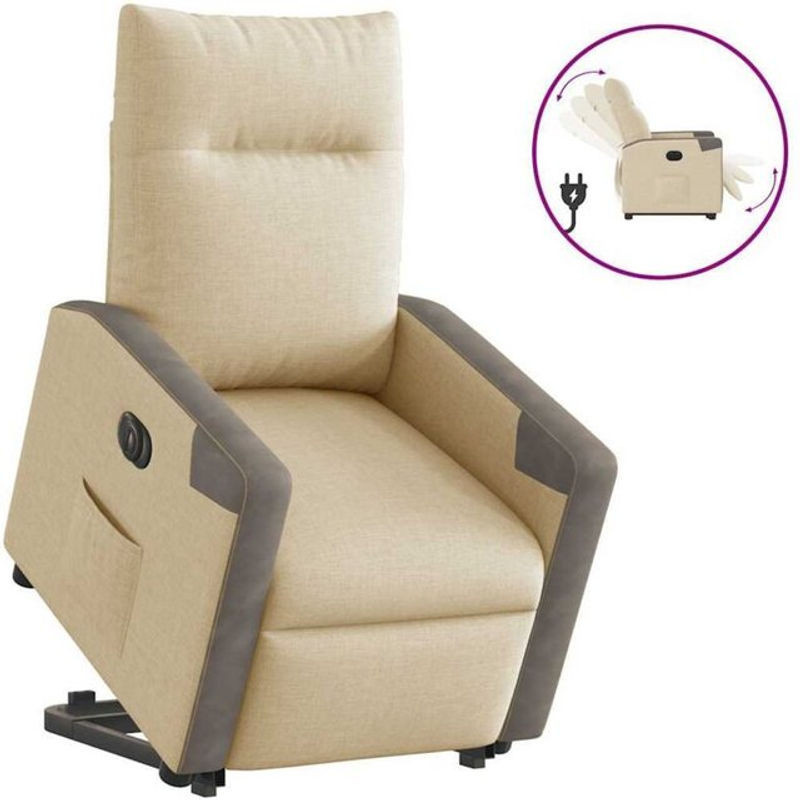 Elektrischer Relaxsessel mit Aufstehhilfe von vidaxl in Creme aus Stoff - Bild 1