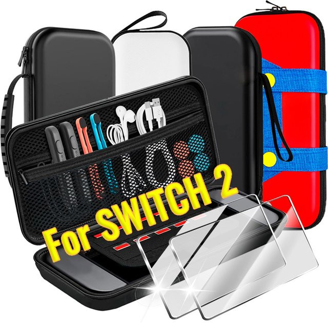 BAPPSUS Tragetasche für Nintendo Switch 2 mit schützender Hartschale und gehärtetem Glas - Bild 1