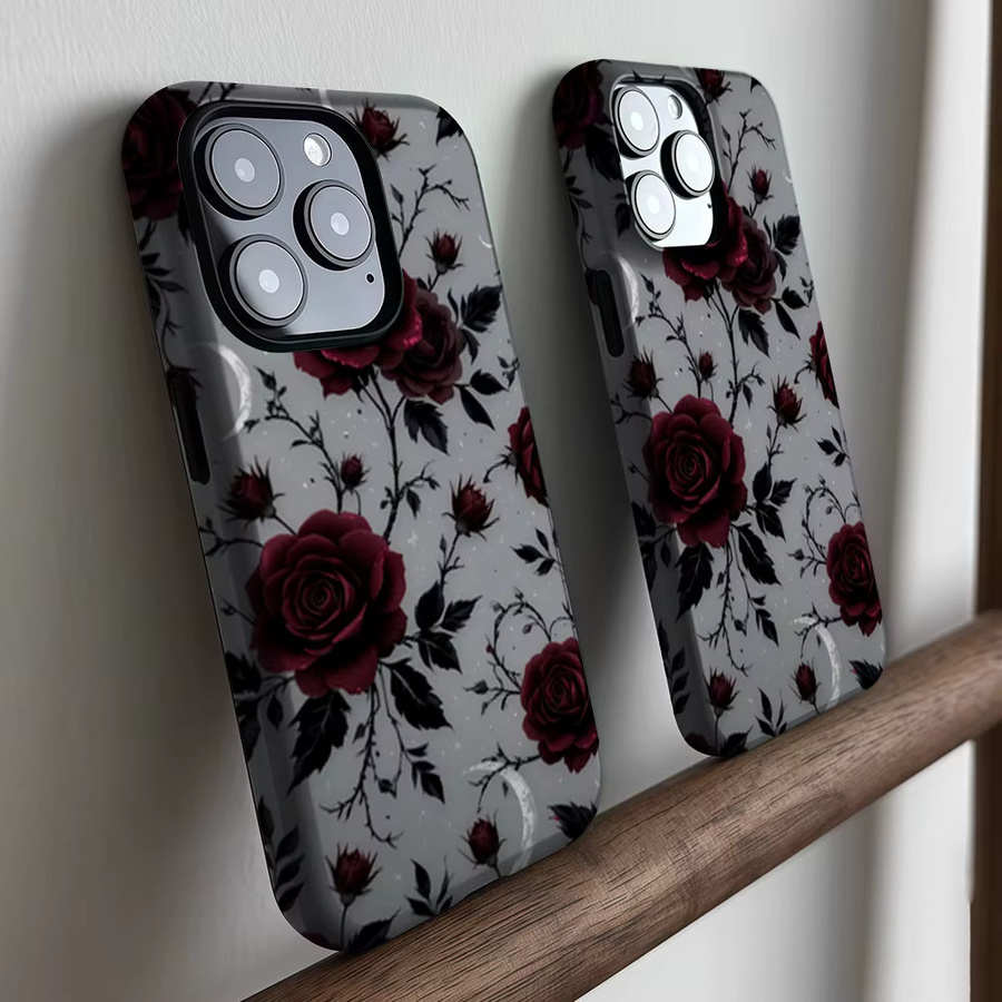 CaseLumi Matte Bumper MagSafe Hülle für iPhone mit Mondlicht-Rosen-Motiv in Multicolour - Bild 3