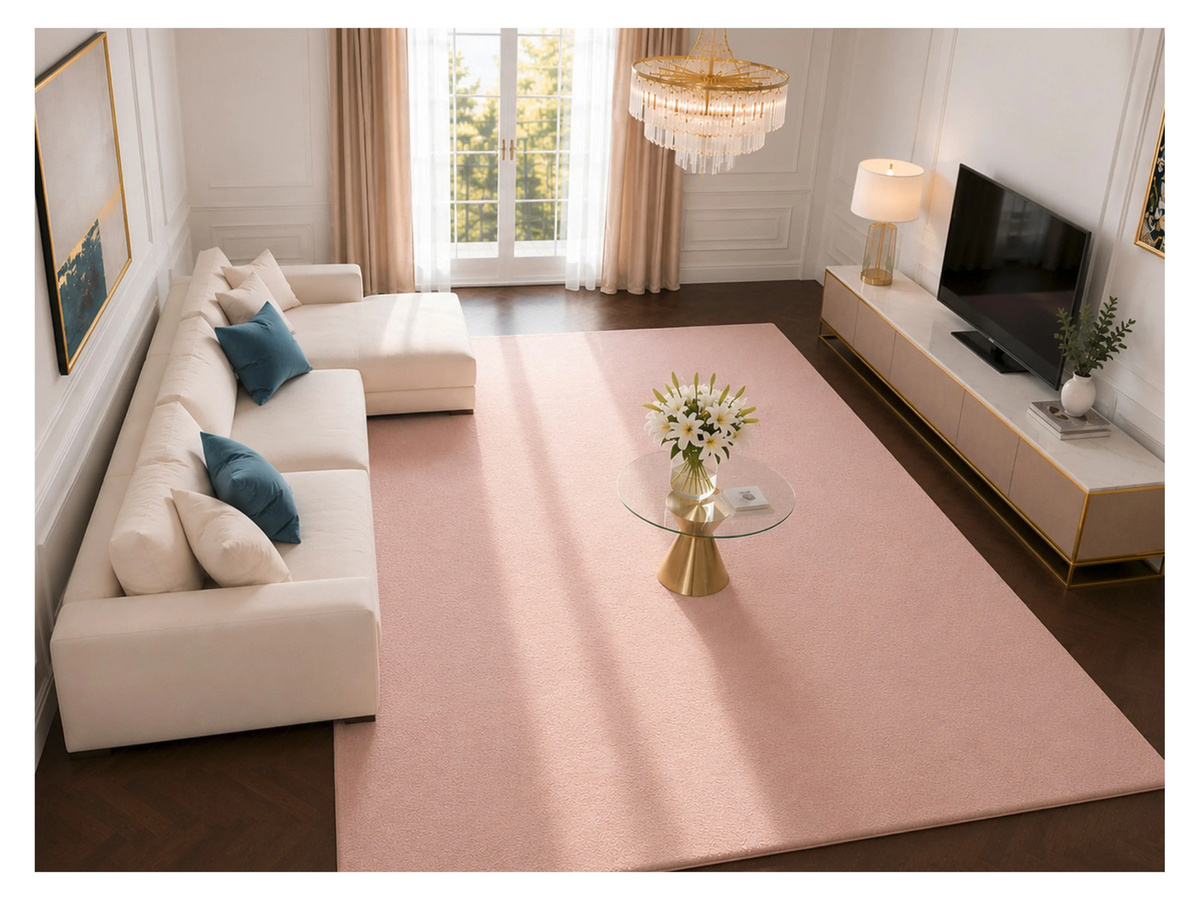 Lalee Glamour 700 Teppich in Rose Quartz, B x T: 200 x 290 cm, rutschfest und fußbodenheizung geeignet - Bild 2