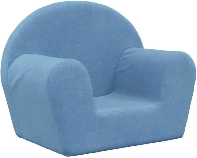 vidaXL Kindersofa Blau aus weichem Plüsch B/T/H: 76,0 x 34,0 x 45,0 cm - Bild 1