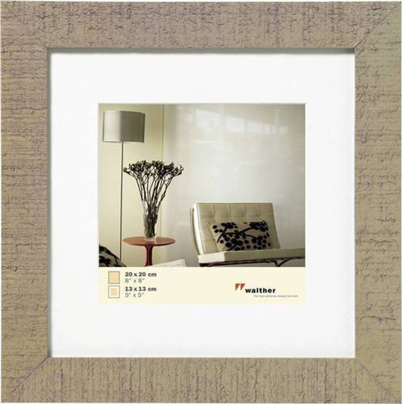 Walther Design Home Fotorahmen aus Holz mit Passepartout in Beige/Braun, B/H: 20 x 20 cm - Bild 1