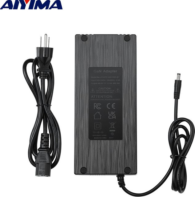 AIYIMA GaN Netzteil 48V 10A Schalter Netzteil in Schwarz für A07 Pro A70 a07 Max TPA3255 Sound AMP - Bild 1