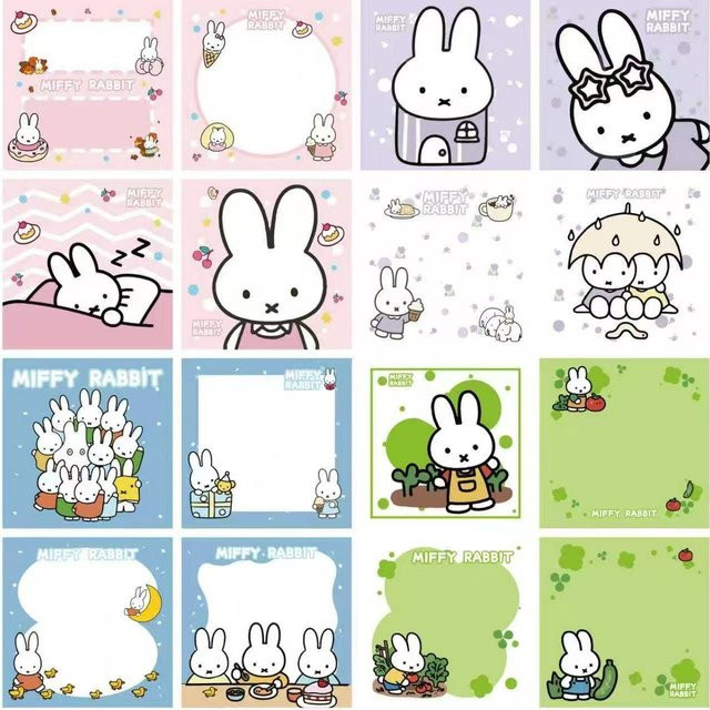 Miffy Selbstklebende Notizzettel mit Cartoon-Design, Multicolor, 80 und 320 Blatt - Bild 1