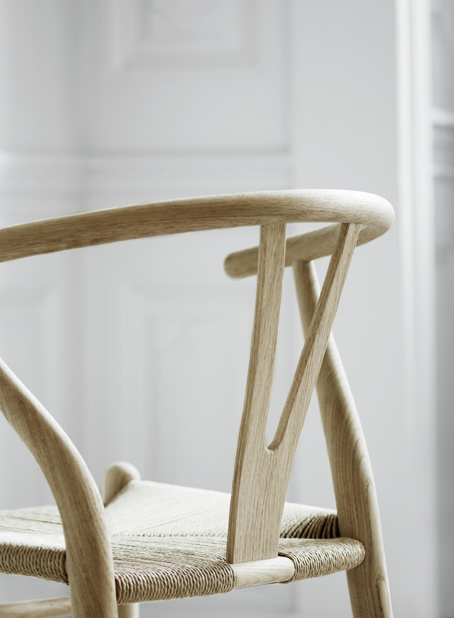 Carl Hansen & Søn CH24 Y Wishbone Stuhl aus Eiche mit Papierkordel in Braun/Beige - Bild 2