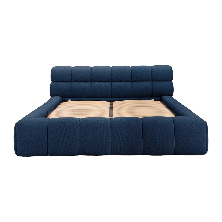 Vente-unique Bett Forvik mit Bettkasten in Marineblau, B/T/H: 160 x 200 x 95 cm (Höhe: 255 cm) - Bild 2