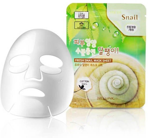 3w-Clinic Fresh Snail Mucus Mask Sheet, Gesicht, Schneckenschleim - Bild 1