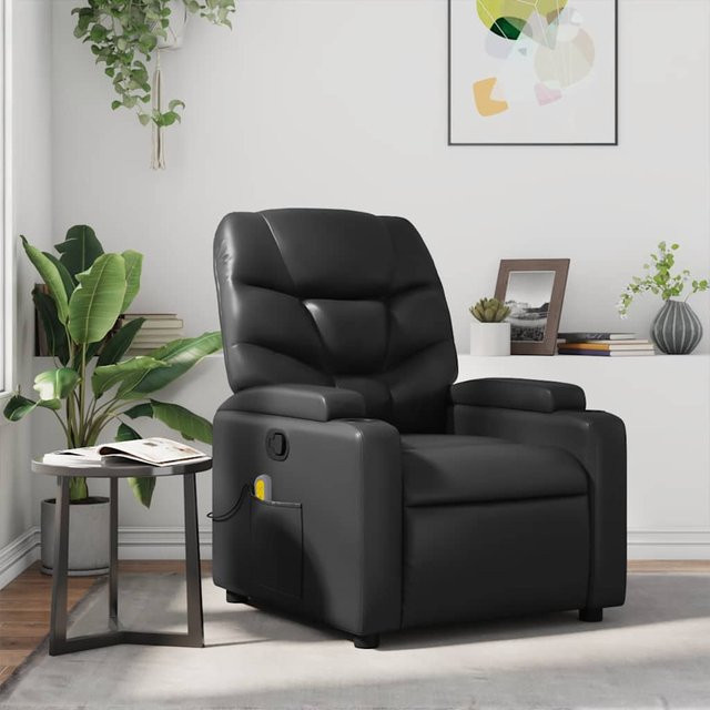vidaXL Massagesessel Schwarz aus Kunstleder mit Armlehnen - Bild 2