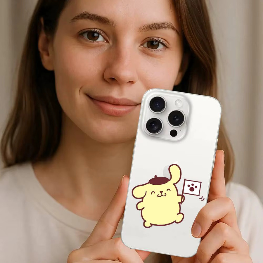 P-Pom Pom Purin Handyhülle für Apple iPhone 11 bis 17 Pro Max, transparente weiche Schutzhülle - Bild 3