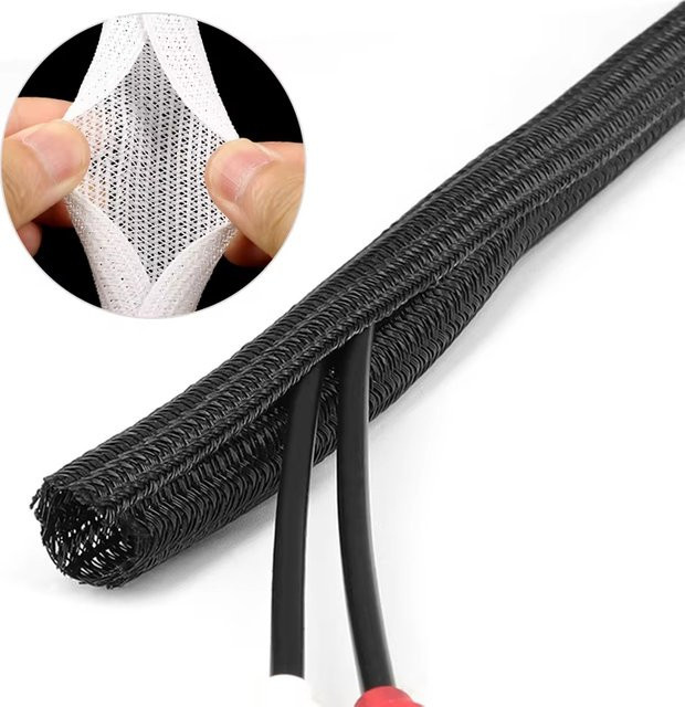 VORTNGLE Kabelschutz Schutzschlauch als geteilte Kabelummantelung für USB-Kabel, Stromkabel und Audio-Video-Kabel in Schwarz und Weiß - Bild 1