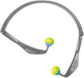 Uvex x-fold Bügelgehörschutz, SNR 23 dB, EN 352-1, faltbar und ergonomisch, grau-blau-neonlime, 5 Stück - Bild 1