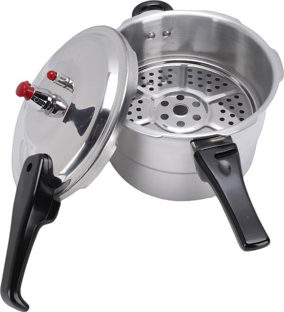 Aimo Schnellkochtopf aus Aluminiumlegierung, 5 l, grau/silber, multifunktional für Induktionskochfelder und alle Herdplatten - Bild 1