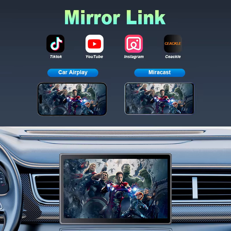 Srnubi 7 Zoll Carplay Autoradio mit Android-Unterstützung und magnetischer Halterung in Schwarz - Bild 6
