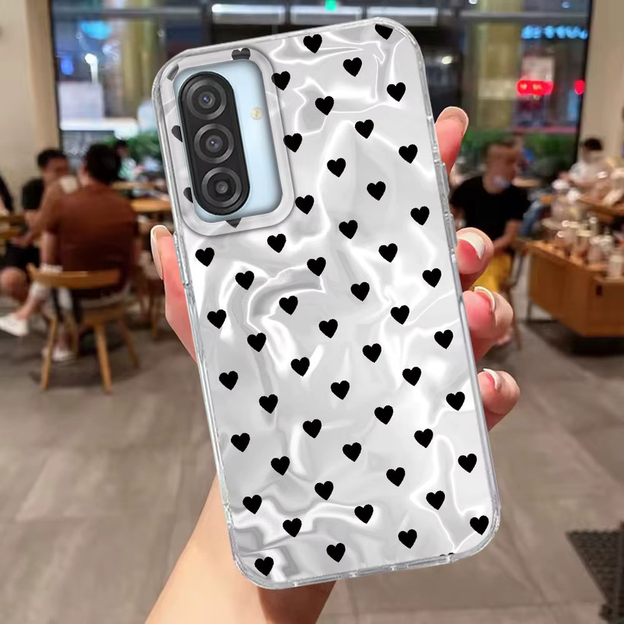 Samsung Galaxy Handyhülle mit buntem Herz-Design in Multicolor und Transparent für verschiedene Modelle wie A56 A55 A16 A57 A07 A17 A26 A54 A15 A13 A36 A25 A35 A14 A12 - Bild 1
