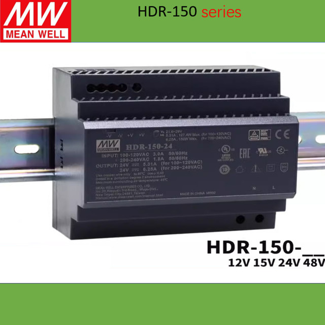 Mean Well DIN-Schienen-LED-Treiber HDR-150 Serie LED-Netzteiladapter in Grau - Bild 1